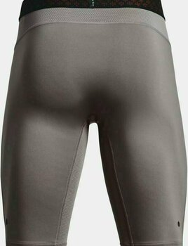 Fitness Trousers Under Armour UA Rush HeatGear 2.0 Long Shorts Concrete/Black S Fitness Trousers - 2