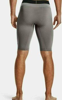 Fitness Trousers Under Armour UA Rush HeatGear 2.0 Long Shorts Concrete/Black S Fitness Trousers - 5
