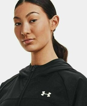 Laufsweatshirt
 Under Armour UA W Woven Branded Full Zip Hoodie Black/Onyx White XS Laufsweatshirt - 3