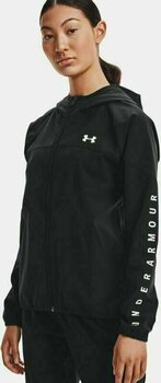 Laufsweatshirt
 Under Armour UA W Woven Branded Full Zip Hoodie Black/Onyx White XS Laufsweatshirt - 5