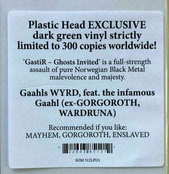 Vinyl Record Gaahls Wyrd - Gastir - Ghosts Invited (Plastic Head Exclusive) (Dark Green Coloured) (LP) - 3