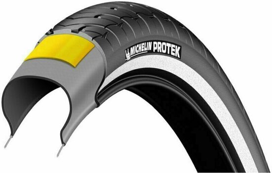 Pneu pentru biciclete de șosea Michelin Protek 29/28" (622 mm) 40.0 Black/White Cu fir Pneu pentru biciclete de șosea - 2