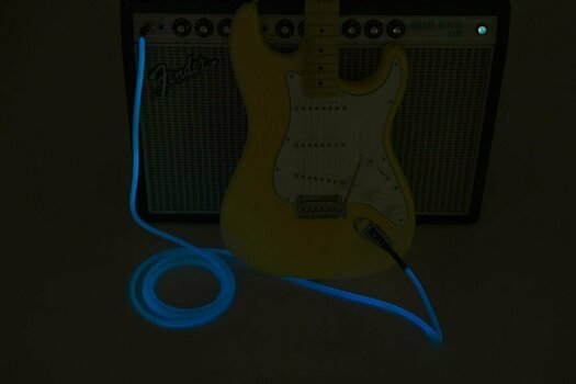 Cablu instrumente Fender Professional Glow in the Dark Albastră 3 m Drept - Drept - 6