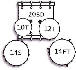 Zestaw perkusji akustycznej Tamburo TB VL520N Transparent Zestaw perkusji akustycznej - 6