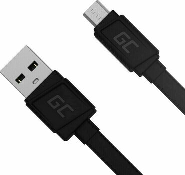 USB Cable Green Cell KABGC01 GCmatte Micro USB Flat 25 cm Black 25 cm USB Cable - 4