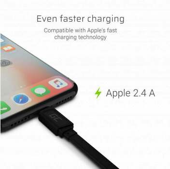 Cable USB Green Cell KABGC02 GCmatte Lightning Flat 25 cm Negro 25 cm Cable USB - 2