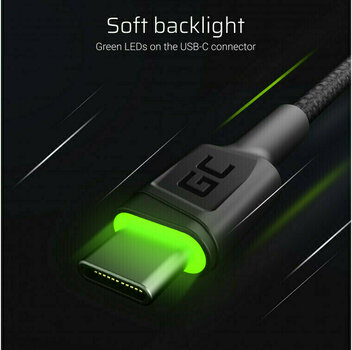 USB Kábel Green Cell KABGCSET01 Set 3x GC Ray USB-C Cable Čierna 120 cm-200 cm-30 cm USB Kábel - 3