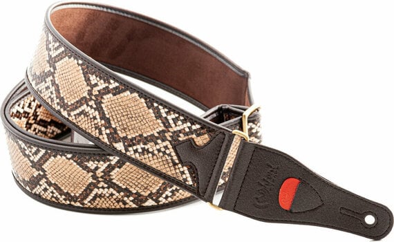 Leather guitar strap RightOnStraps Snake II Leather guitar strap Beige - 3