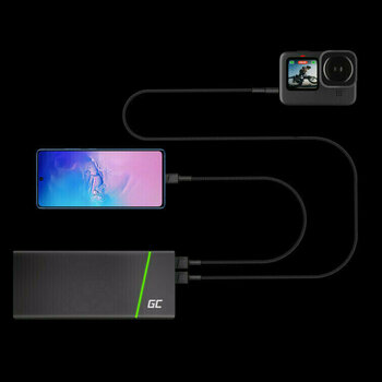 USB Cable Green Cell KABGC25 PowerStream USB-A - USB-C 30cm Black 30 cm USB Cable - 5
