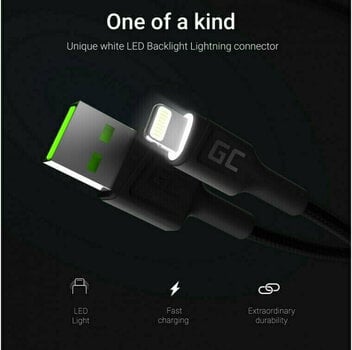 USB кабел Green Cell KABGCSET04 3x Set GC Ray USB - Lightning Черeн 120 cm-200 cm-30 cm USB кабел - 12