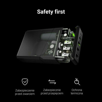 AC Adapter Green Cell CHARGC01 Power Source 75W 4-port charger USB-C 75.0 AC Adapter - 6