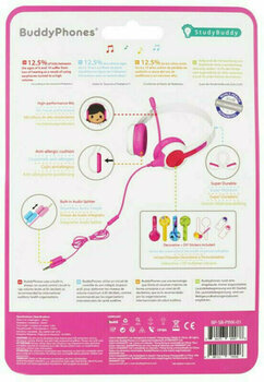 Hovedtelefoner til børn BuddyPhones StudyBuddy Pink - 9