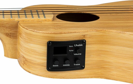 Koncert ukulele Cascha HH 2313E Bamboo Koncert ukulele Natural - 9