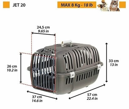 Cuşcă de transport pentru câine Ferplast Carrier Jet Negru 57 cm Lada pentru câini Cuşcă de transport pentru câine - 2