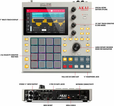 MIDI kontroler, MIDI ovládač Akai MPC One RETRO - 6