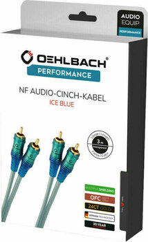 Hi-Fi audiokaapeli Oehlbach Ice Blue 1 m Läpinäkyvä-Sininen-Vihreä Hi-Fi audiokaapeli - 2