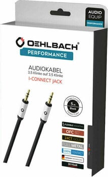 Hi-Fi Audio kábel Oehlbach i-Connect Jack Audiocable 3 m Fekete Hi-Fi Audio kábel - 3