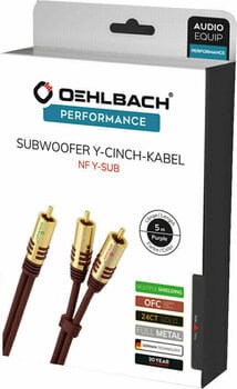 Hi-Fi аудио кабел Oehlbach NF Y-Adapter Cinch-2Cinch 1m - 2