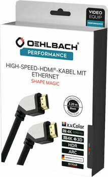Hi-Fi Kabel wideo Oehlbach Shape Magic 1,2m Black - 2
