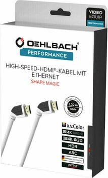 Hi-Fi Video Cable
 Oehlbach Shape Magic 1,2m White - 3