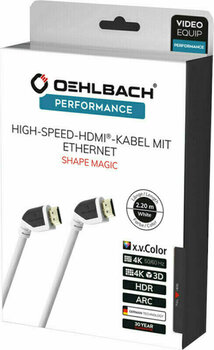 Hi-Fi Video kábel Oehlbach Shape Magic 2,2 m Fehér Hi-Fi Video kábel - 3