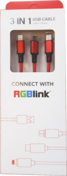USB Cable RGBlink 3 in 1 USB RD Red USB Cable - 2