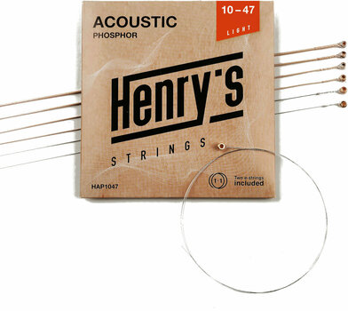 Saiten für Akustikgitarre Henry's Phosphor 10-47 - 3