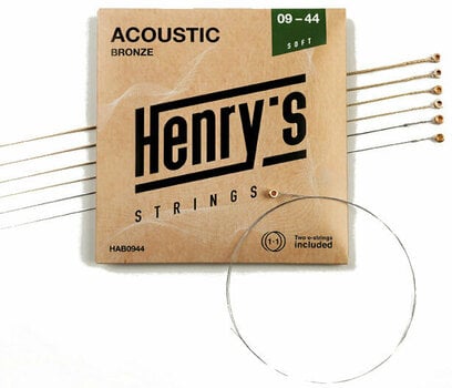 Struny do gitary akustycznej Henry's Bronze 09-44 - 3
