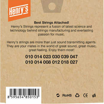 Struny pro akustickou kytaru Henry's 12ST Bronze 10-47 - 2