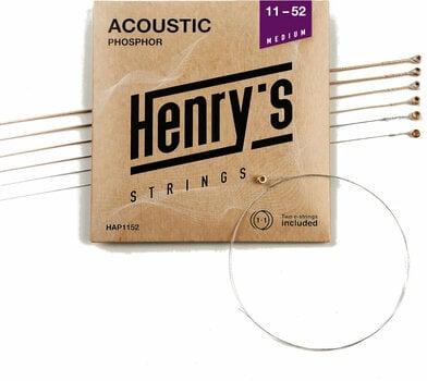 Struny pro akustickou kytaru Henry's Phosphor 11-52 - 3