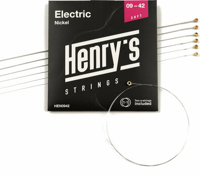 Cordas para guitarra elétrica Mi Henry's Nickel 09-42 - 3
