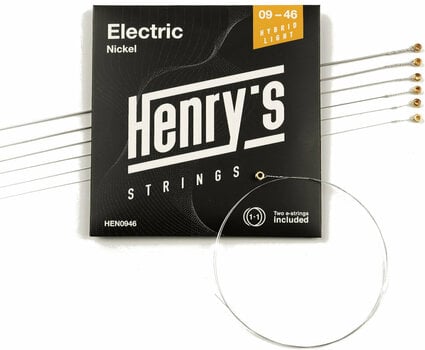 Struny pre elektrickú gitaru Henry's Nickel 09-46 - 3