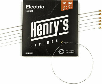 Struny pro elektrickou kytaru Henry's Nickel 10-52 - 3