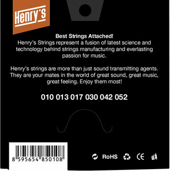 E-guitar strings Henry's Nickel 10-52 - 2