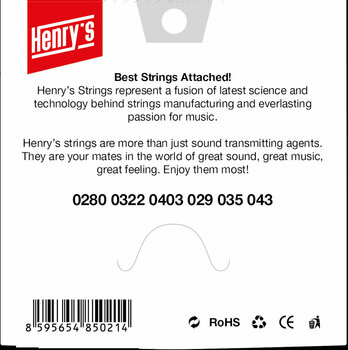 Nylonové struny pro klasickou kytaru Henry's Nylon Silver 0280-043 S - 2