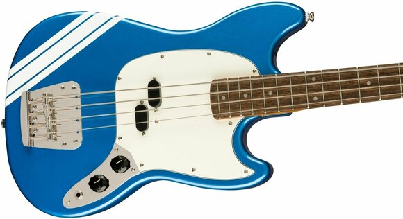 Bas electric Fender Squier FSR 60s Competition Mustang Bass Classic Vibe 60s LRL Lake Placid Blue-Olympic White Stripes - 3