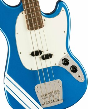 Електрическа бас китара Fender Squier FSR 60s Competition Mustang Bass Classic Vibe 60s LRL Lake Placid Blue-Olympic White Stripes - 4