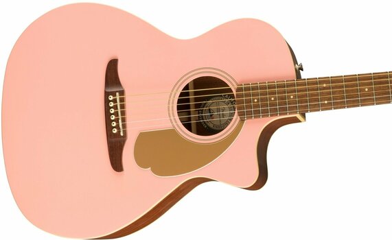 Guitare Jumbo acoustique-électrique Fender FSR Newport Player WN Shell Pink - 4