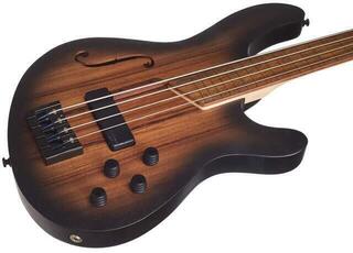 Fretless E-Bass Cort B4 FL MHPZ OP Trans Black Burst Fretless E-Bass - 2