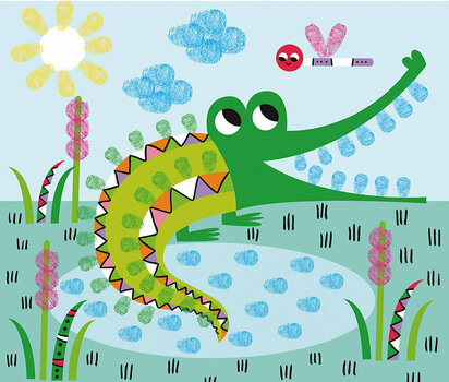 Culoarea degetelor Janod J07812 Set de vopsea pentru degete Panda și prietenii ei - 4