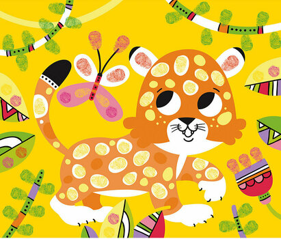 Culoarea degetelor Janod J07812 Set de vopsea pentru degete Panda și prietenii ei - 5