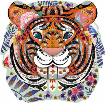 Art și set creativ Janod Decor cap de tigru Set decor cu sclipici și paiete - 2