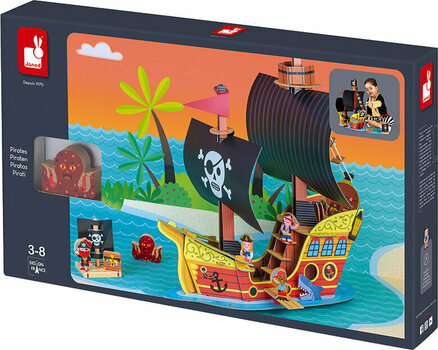 Art și set creativ Janod Trusa din carton Povestea navei piratilor - 6