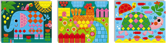 Kunst og kreativt sæt Janod Mosaic Animals Set Mini - 3