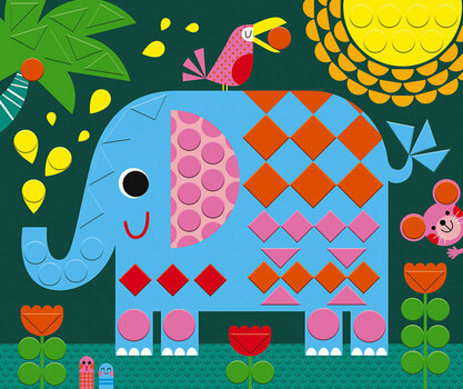 Kunst og kreativt sæt Janod Mosaic Animals Set Mini - 4