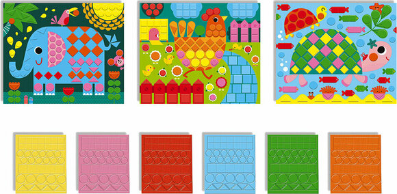 Kunst og kreativt sæt Janod Mosaic Animals Set Mini - 8