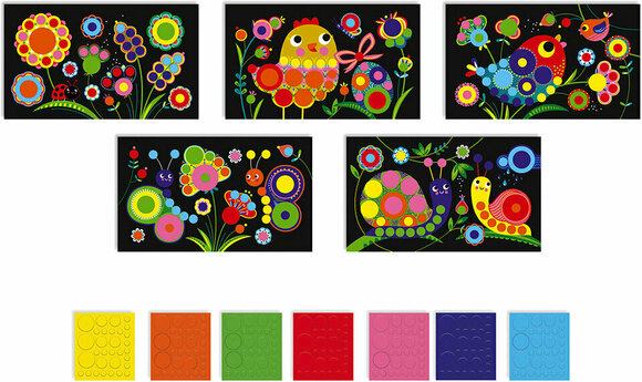 Kunst og kreativt sæt Janod Pictures With Round Stickers Jar Set Midi - 8