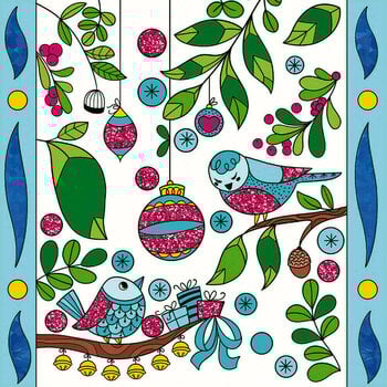 Imagini de sablare Janod J07829 Imagini de sablare Păsări Nisipuri strălucitoare și hârtii metalice - 2