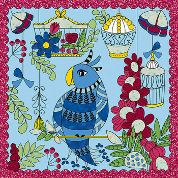 Imagini de sablare Janod J07829 Imagini de sablare Păsări Nisipuri strălucitoare și hârtii metalice - 3