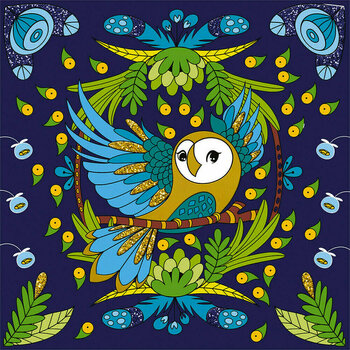 Imagini de sablare Janod J07829 Imagini de sablare Păsări Nisipuri strălucitoare și hârtii metalice - 5